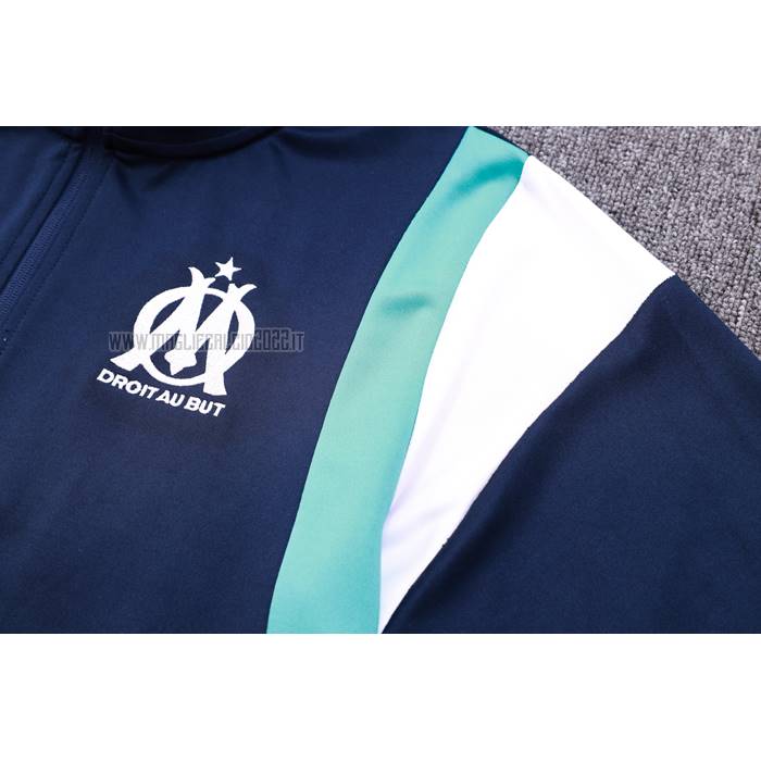 Tuta da Track de Giacca del Olympique Marsiglia 2023-2024 Blu Oscuro